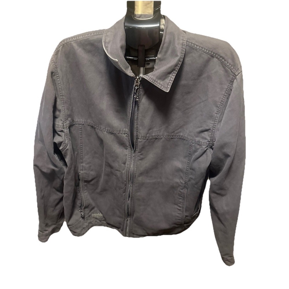 Vintage Columbia Mens Canvas Jacket Brown Gray Size L Full Zip